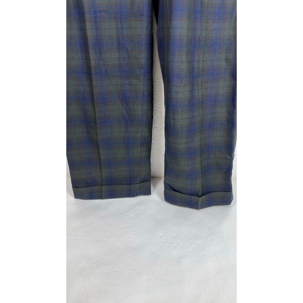 VTG Polo Ralph Lauren Blackwatch Plaid Cinch Waist Pleated Pants Men's 30x30 - Picture 9 of 14